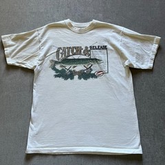 Vintage Galt Sand Catch & Release T Shirt Men L Beige Northern Pike Fishing