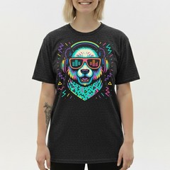 Retro DJ Panda T-Shirt, Headphones Rave EDM Festival Tee Vaporwave Music Gift