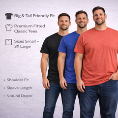 BILLIONHATS 12 Pack Plus Size Men Cotton T-Shirt Short Sleeve Tees (Large)