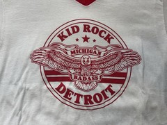 Kid Rock Shirt Mens XL White Red Detroit Michigan Badass Rock Band Tour Concert