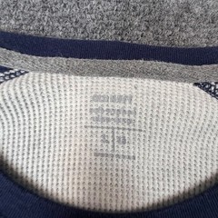 Old Navy Mens Size Large Raglan Thermal Shirt Gray Blue Waffle Knit Long Sleeve