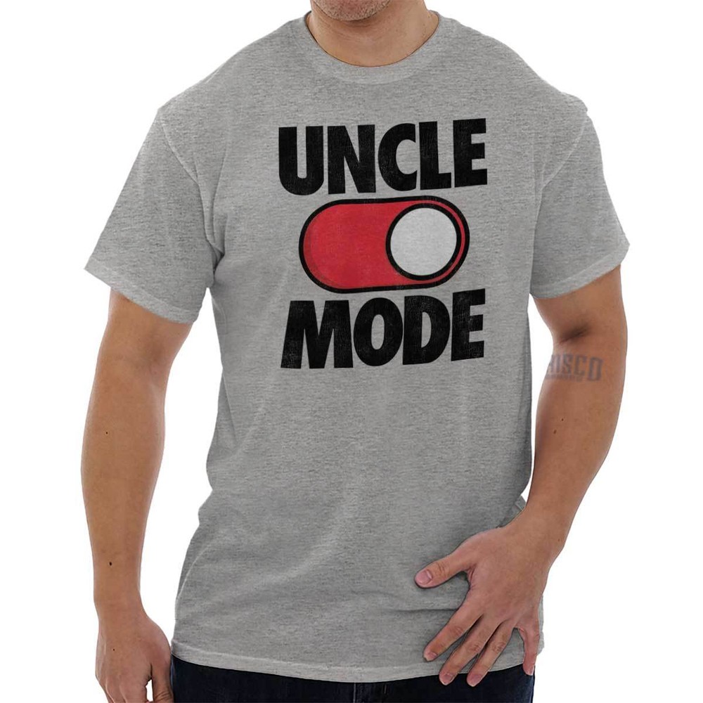 Uncle Mode Funny Funcle Birthday Fathers Day Mens Casual Crewneck T Shirts Tees