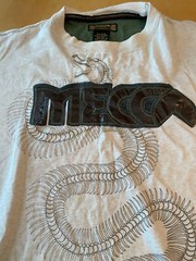 VINTAGE MECCA EMBROIDERED FAUX SNAKE SKIN GRAPHIC DETAIL MENS SZ XL