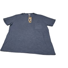 Hanes Archroma Blue Pocket T-Shirt Men’s Large Slub Cotton Crew Neck Casual…