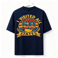 Unisex 2-Sided I Visited All 50 States Vintage Map Tee Graphic Road Trip T-Shirt