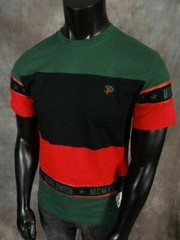 Mens Southpole T-Shirt Paneled Stripes Chest Logo Green Blue Or Black