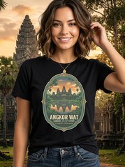 Angkor Wat Cambodia Temple Graphic T-Shirt Travel Unisex Tee