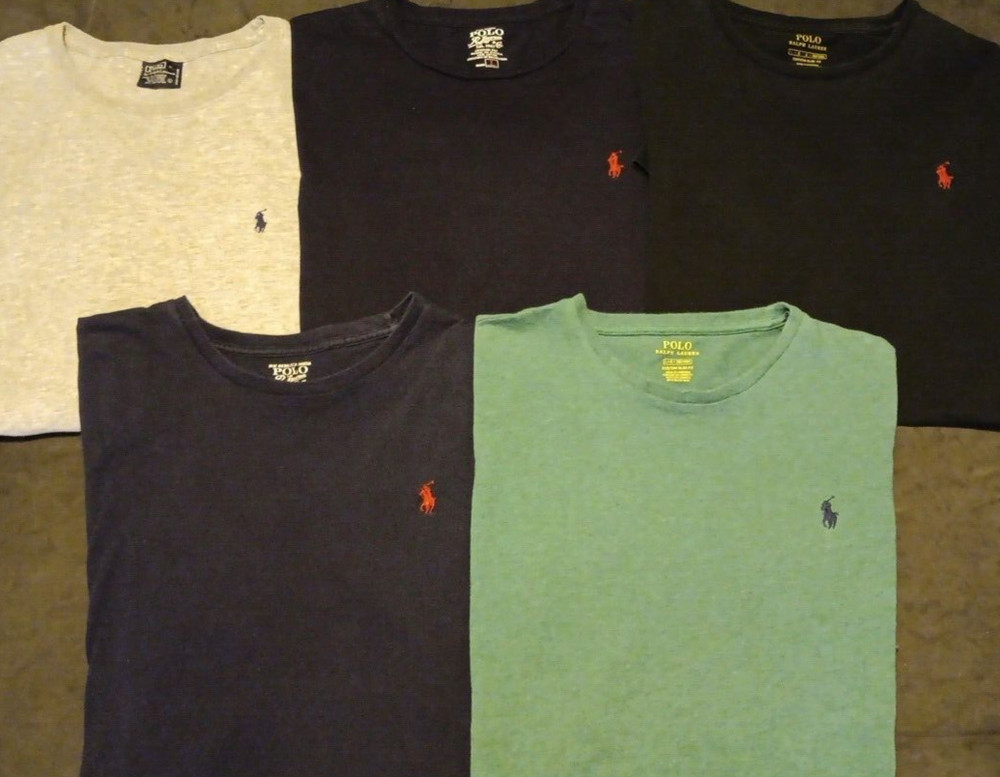 Lot Of 5 L Polo Ralph Lauren Solid Color T Shirts Mixed Color Style Age Lot LL15