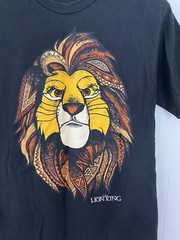 Disney Lion King Movie Mufasa Tribal Men’s T Shirt Black Size Medium 100% Cotton