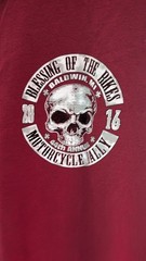 Blessing of the Bikes 2016 44th Annual Motorcycle Rally T-Shirt Crimson Red Larg