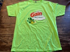 Neon Green Gain Fabric Softener Jerzees 50/50 T Shirt Two Years Safe Sz XL