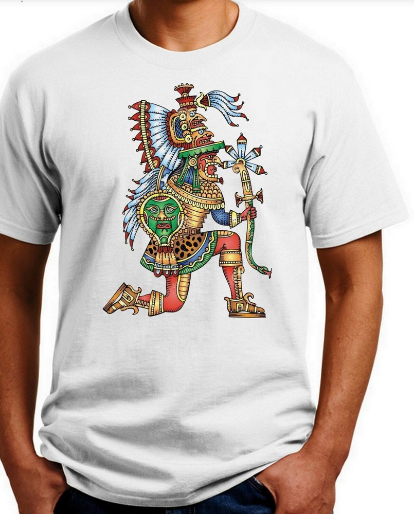 Mayan Warrior T-shirt. Ash,Khaki,White,Yellow Small -3X .Free Ship USA