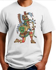 Mayan Warrior T-shirt. Ash,Khaki,White,Yellow Small -3X .Free Ship USA