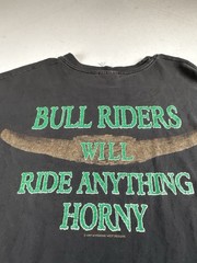 VINTAGE T Shirt 90’s Hard Buck Rodeo Co Size XL Black Cowboy