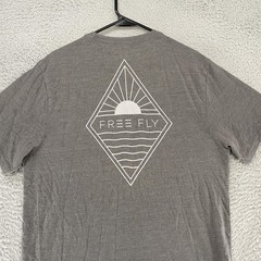 Free Fly Graphic Shirt Mens Medium Gray Sun Wave Outdoor Beach Tee Top