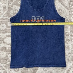 Vtg Y2K Harley Davidson Tank Top Blue Acid Wash Men’s Large L Fairbanks Alaska