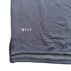 New BYLT Premium Basics Navy Pulse Short Sleeve Split Hem Shirt XL NWT