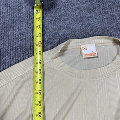 Vintage 90’s SOUTHPOLE Sheer Satin Beige T-Shirt Mens L Baggy Striped