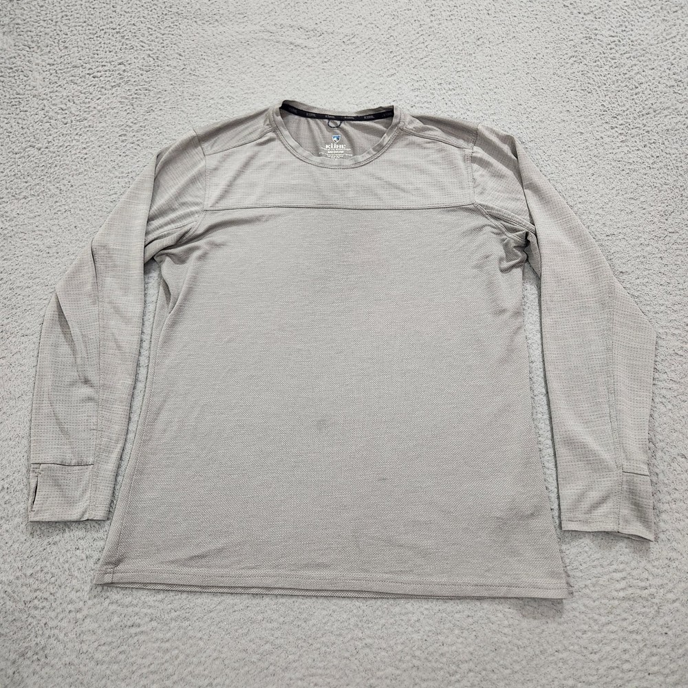 Kuhl Shirt Mens Medium Gray Engineered Crew Breathable Lightweight Hike *Read*