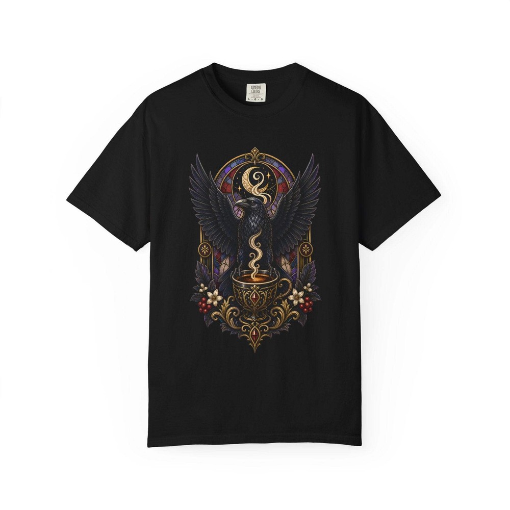 Gothic Espresso Raven T-Shirt Graphic