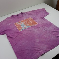 Vtg 90s Hand Painted Tie Dye Batik Tree T Shirt Men 2XL Single Stitch Nature Tee