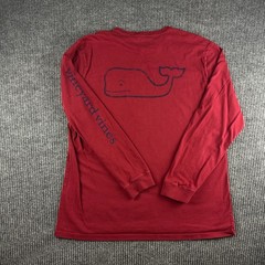 Vineyard Vines Mens Long Sleeve Whale Pocket T-Shirt Red Size Large