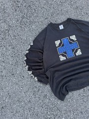 Vintage Fashion Victim 90s Celtic Trinity Knot Cross Long Sleeve Shirt XL Tribal