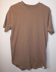 Free Planet Organic Cotton Crew Neck T-Shirt Mens M Camel Brown Eco Friendly