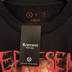 T-Shirt REPRESENT X HALLOWEEN DEPOT COLLAB SIGNATURE Black Horror NWT Clown