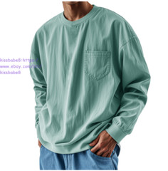 New Mens Long Sleeve T-Shirts Casual Crewneck Shirt Lightweight Pullover Tops