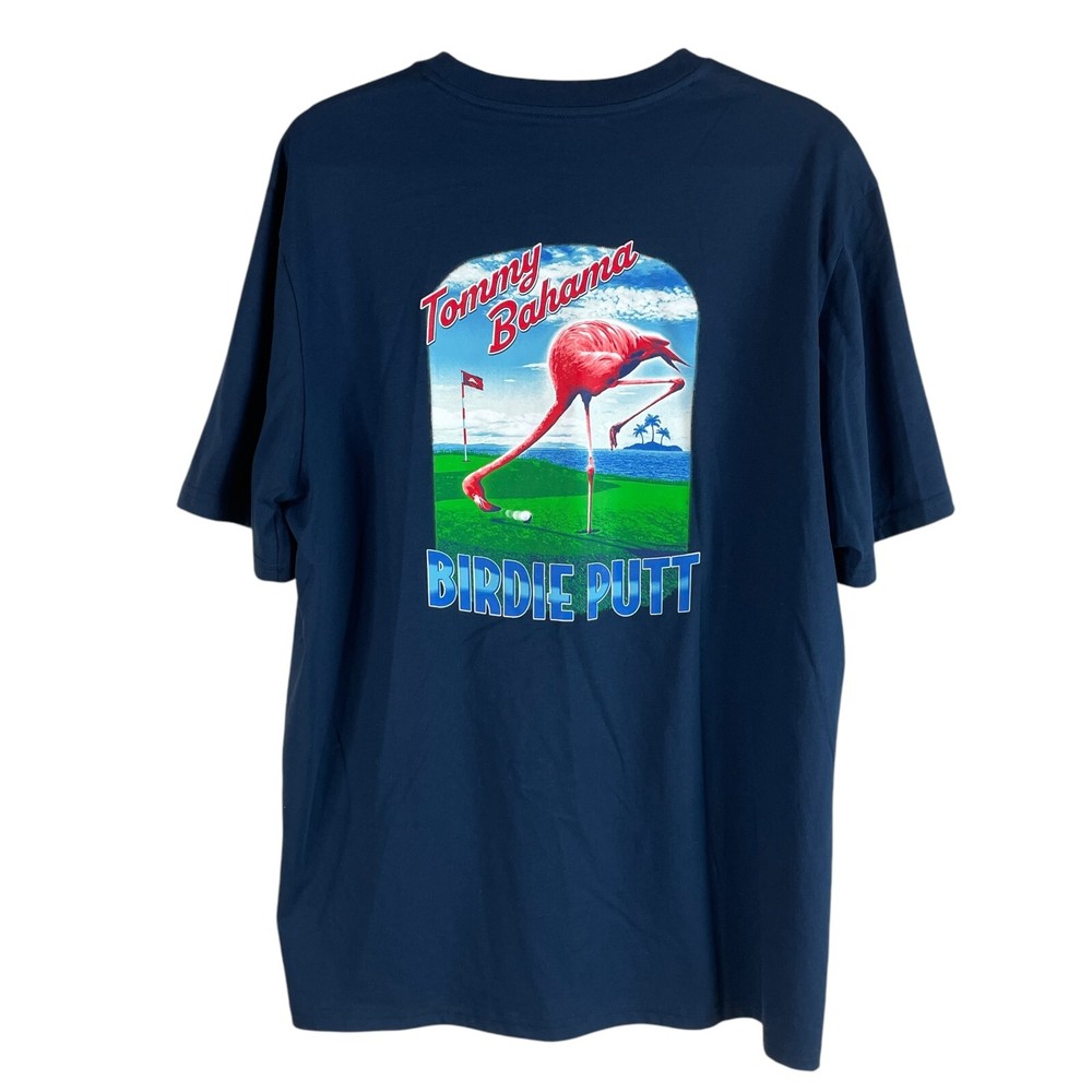 NEW Tommy Bahama Mens Birdie Putt Graphic T Shirt Navy Blue Crewneck S/S $49 – M