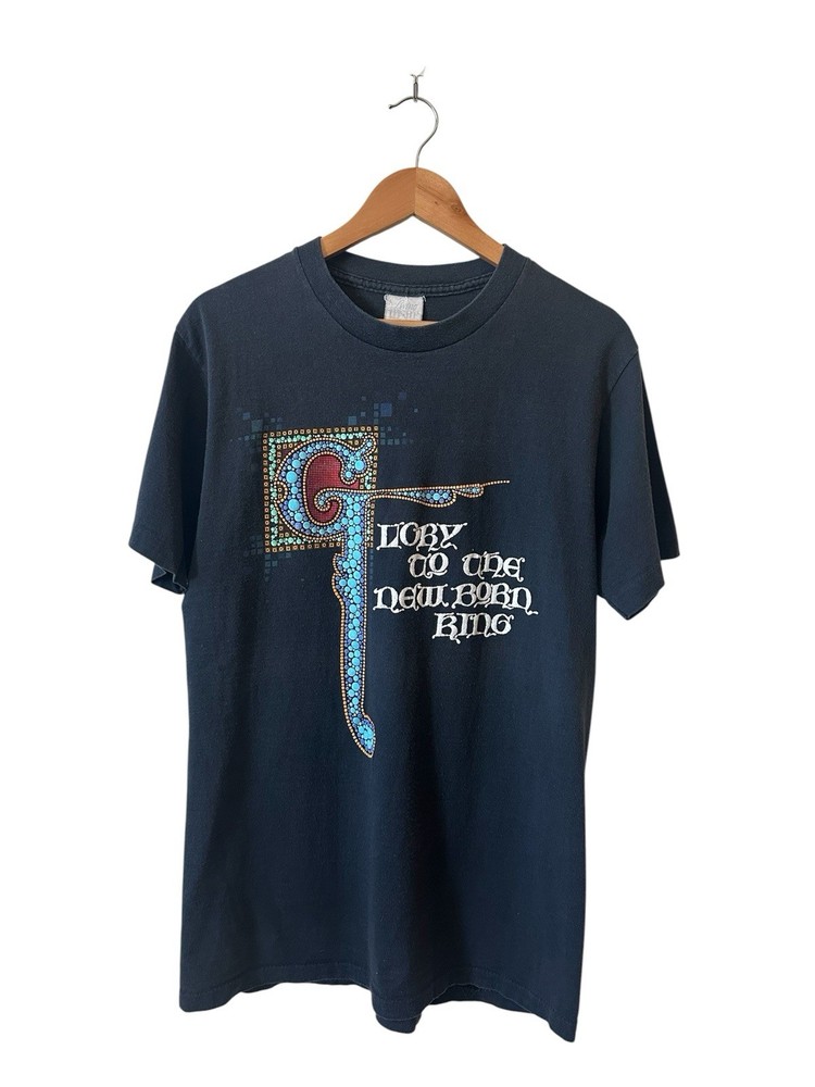 Vintage Glory To The Newborn King T Shirt Men’s Large Black Jesus God Religion
