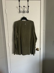 Life Is Good Long Sleeve Fisherman, Camping, Outdoors Shirt. Olive Green XXL