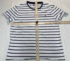 Ralph Lauren Polo L Striped White Navy Blue Custom Slim Fit
