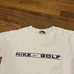 Vintage 90s Nike Golf Swoosh Logo Block Athletic Sports Graphic T-Shirt Medium