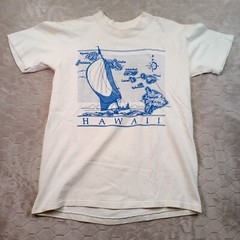 VTG Hawaii Travel Sailing Shirt 80s USA Made Stedman Tag Sz Md Storage Spots