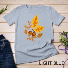 Autumn Leaves and Acorns Fall for Women Thanksgiving Cute Unisex T-shirt