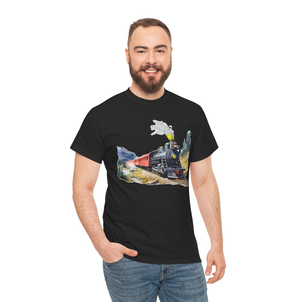 Steam Locomotive Engine Train 1880 t Shirt Vintage train Art Painting Railrad