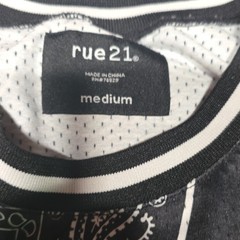 rue21 Black/White Paisley Bandana Mesh V-Neck Sleeveless Tank Top, Men’s M
