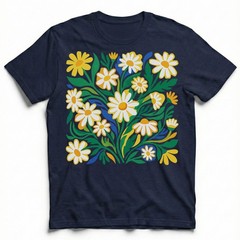 Groovy Floral Daisy T-Shirt Colorful Botanical Wildflower Nature Spring Tee