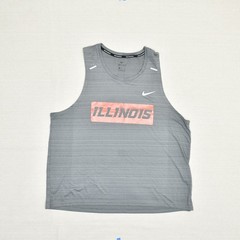Nike Dri Fit Running Illinois Tank Top Striped Polyester Gray Size XL