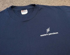 Vintage Hanes Heavyweight 50/50 Western Petroleum Blue T-Shirt Men’s L