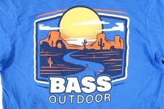 BASS OUTDOOR BLUE MEDIUM SUNSET DESERT ART TSHIRT MENS NWT NEW