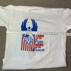 Shirt L Vote Land Free Home Brave Eagle Flag Patriotic American July USA