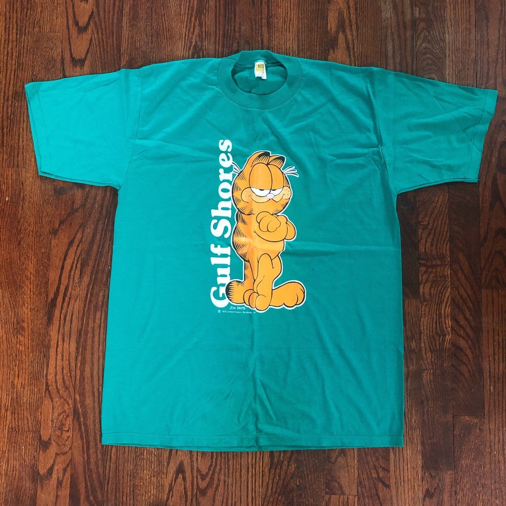 Vintage 1978 Garfield x Gulf Shore Velva Sheen X Large Vacation Souvenir