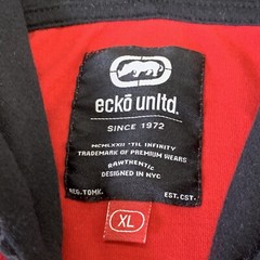 Ecko Untld Hooded Shirt Mens XL Drawstring Center Pocket Cement Hooper Hip Hop