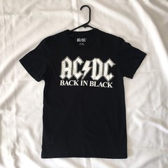 AC DC T Shirt Mens size S Black Graphic Back In Black Short Sleeve Tee Rock Band