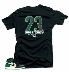 Shirt to Match Jordan Retro 1 Pine Green 2020- 23 Black
