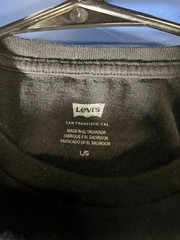 Levi’s Simple Adult Grey Tee T-Shirt with Blue Text Logo SZ Large