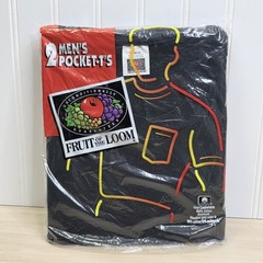 1995 2 Pack Fruit of the Loom Pocket Shirt NOS Vintage XL Black Made In USA